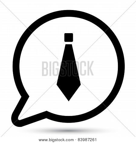 Vector bubble with folder tie icon