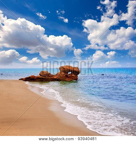 Almeria Mojacar beach in Mediterranean sea of Spain