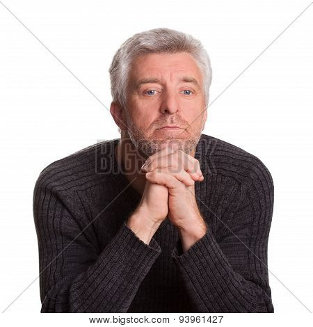 Senior Adult Man Lost  Thought