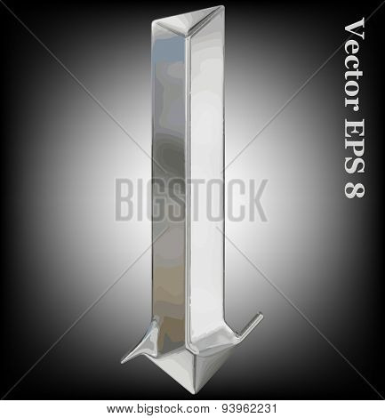 Vector letter l from metal gothic alphabet. Lovercase metal font collection EPS 8