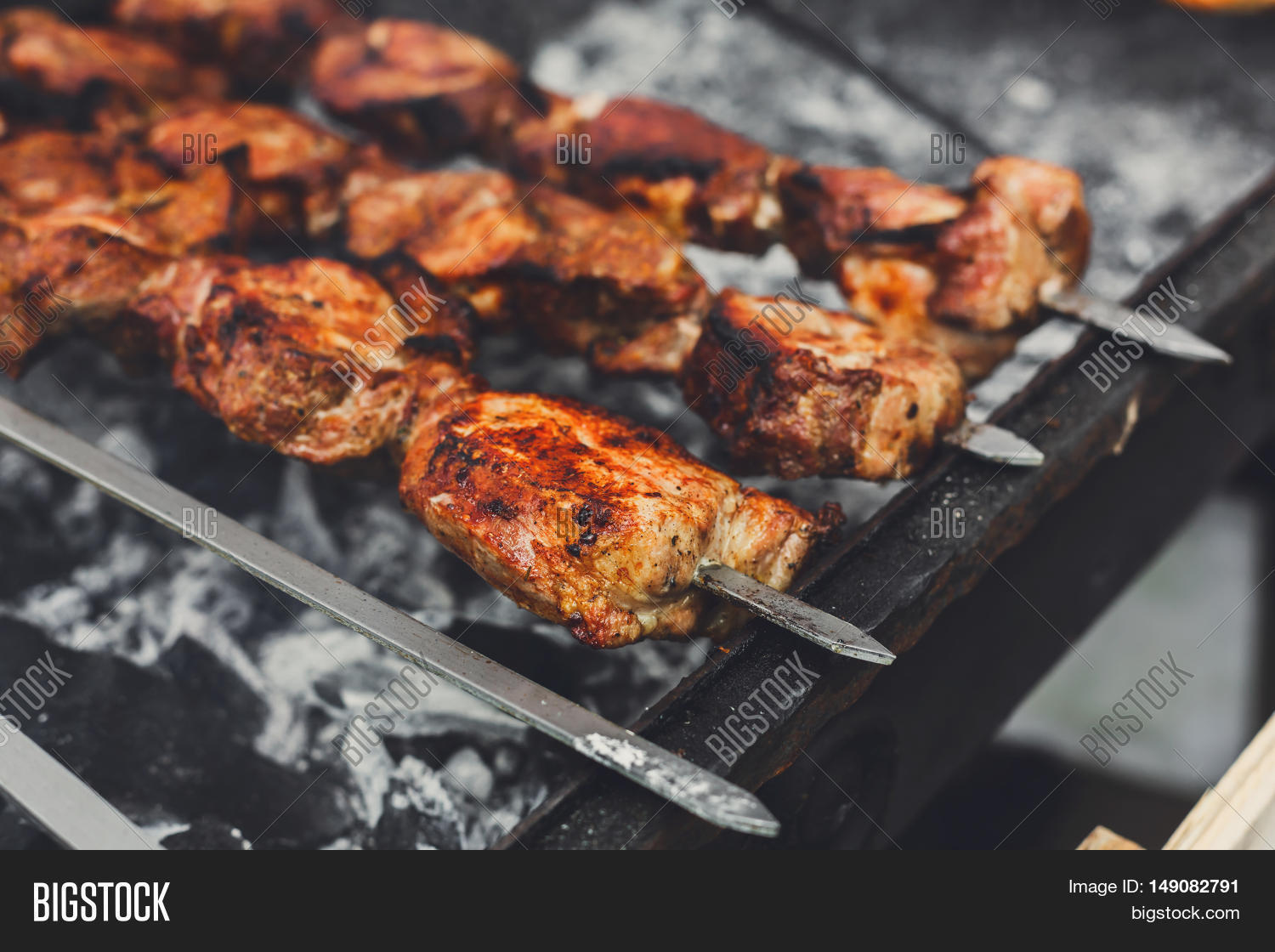 Kebub Grilled Kebab Cooking Image & Photo (Free Trial) | Bigstock