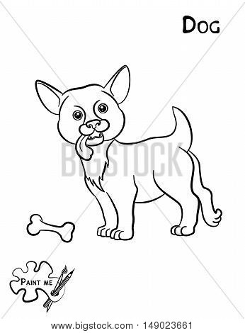 Children's coloring book that says Paint me. Dog