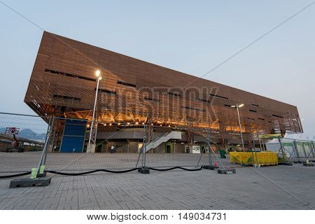 Rio de Janeiro, Brazil - September 17, 2016: Stadiums and sport venues in Barra Olympic and Paralympic Park for Rio 2016 games.