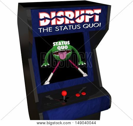 Disrupt Status Quo Change Innovate Video Game 3d Illustration