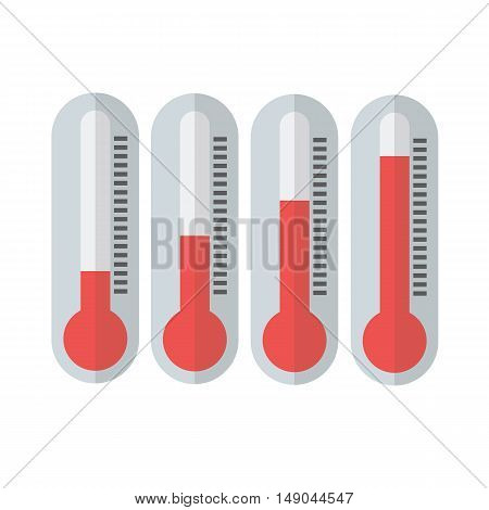 Red Thermometers With Different Levels By Illustration 01