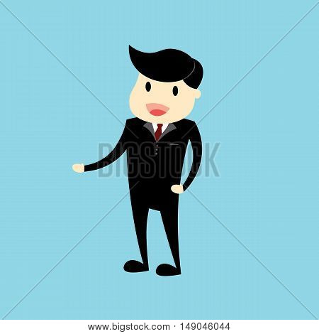 vector cartoon man have color black of business
