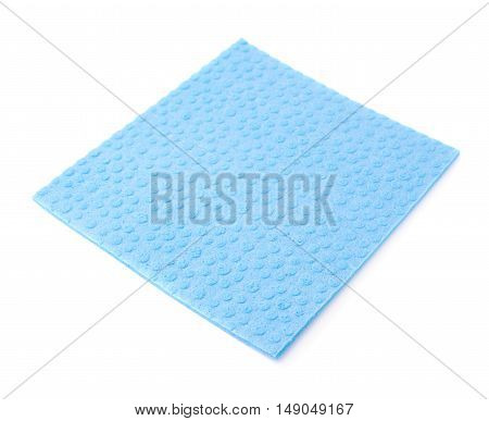 Blue new kitchen cleaning napkin rag over white isolated background