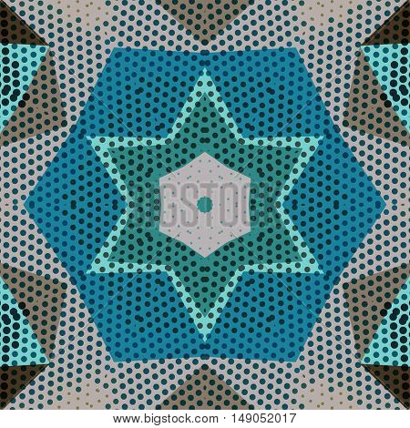 Flat ethnic seamless pattern. Colorful geometrical ornament tiles. For different design uses, as wallpaper, pattern fills, web page background, surface texturesm for print and dalle production.