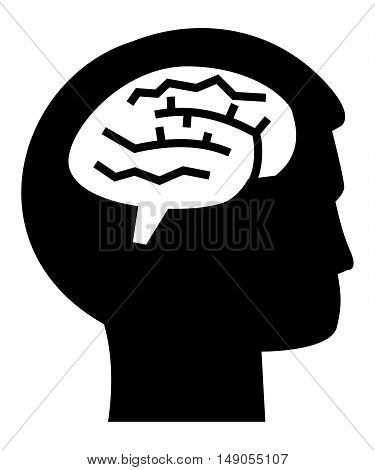 Brain Icon uman smart minimal business vector