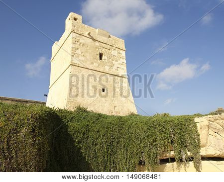 Sudika Wied iz-Zurrieq Tower in Malta, Europe. Watch tower in Malta
