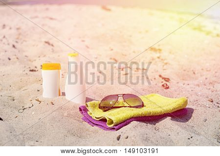 Beach Accessories In The Sand