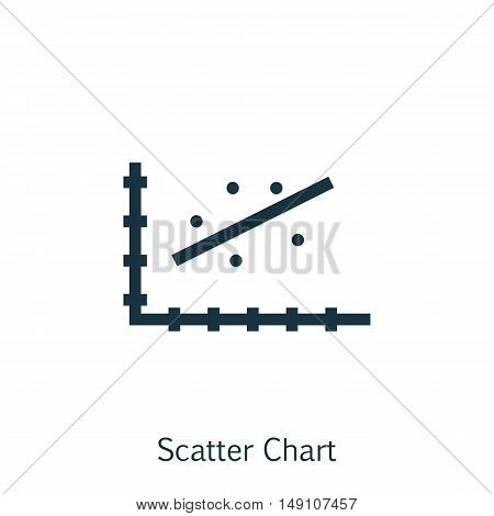 Vector Illustration Of Statistics Icon On Scatter Chart Graph In Trendy Flat Style. Statistics Isola