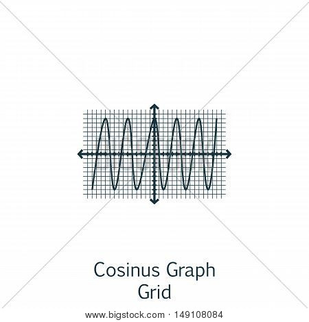 Vector Illustration Of Statistics Icon On Cosinus Chart In Trendy Flat Style. Statistics Isolated Ic