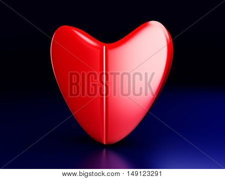 A love pill. A 3D rendered Illustration.