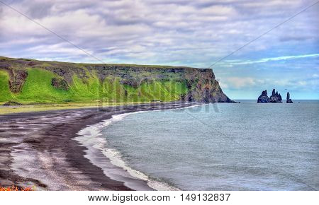 The Black Sand Beach of Vik in South Iceland