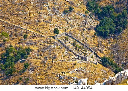 Stone apiary in Pustinja Blaca canyon island of Brac Dalmatia Croatia