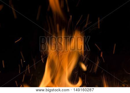 Burning fire flame. Bright and beautiful flame during the combustion of the resin