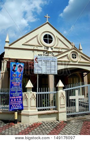 Melaka Malaysia - December 28 2007: The 1908 Tamil Methodist Church of Malacca on Jonker Walk