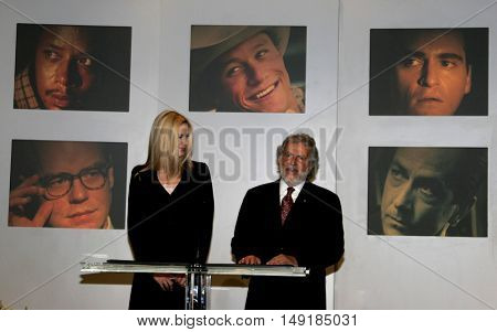 Mira Sorvino and Academy President Sid Ganis at the 78th Annual Academy Awards Nominations held at the Academy of Motion Picture Arts and Sciences in Beverly Hills, USA on January 31, 2006.