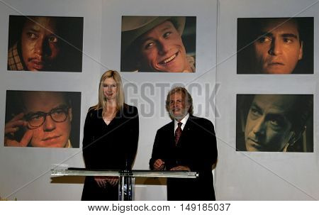 Mira Sorvino and Academy President Sid Ganis at the 78th Annual Academy Awards Nominations held at the Academy of Motion Picture Arts and Sciences in Beverly Hills, USA on January 31, 2006.