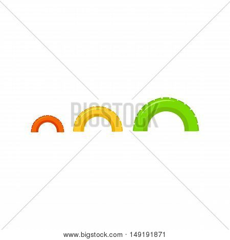 Tire on playgarden icon in cartoon style isolated on white background. Play garden symbol vector illustration.