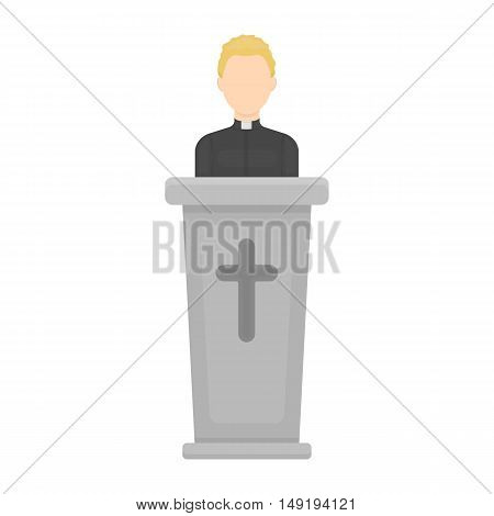 Priest icon in cartoon style isolated on white background. Religion symbol vector illustration.