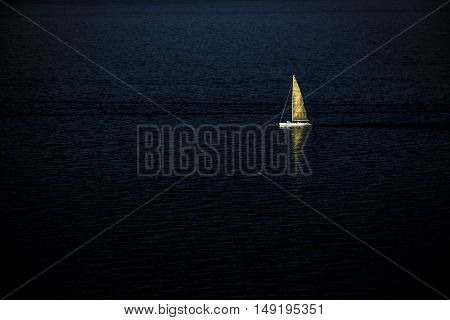 The dream of a summer evening. Adriatic Sea, Portonovo, Italy.