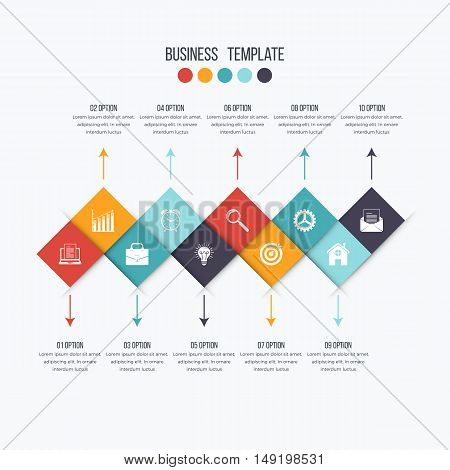 Vector infographic design 10 options. Stock illustration