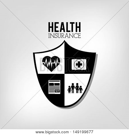 health insurance related icons emblemvector illustration design