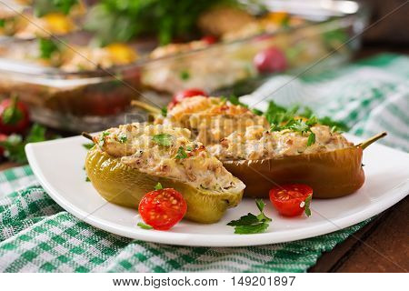 Stuffed Peppers Minced Chicken With Pepper Chilli With Tomato