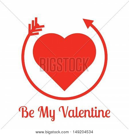 Be my Valentine lettering. Stock vector. Vector illustration.