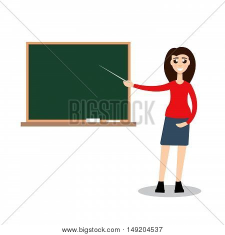 Teacher on lesson character. Stock vector. Vector illustration.