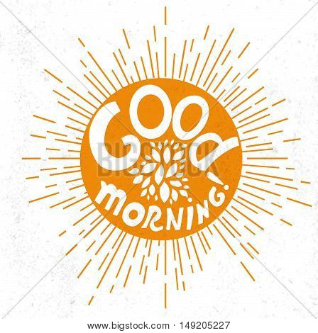 Good Morning lettering. Stock vector. Vector illustration.