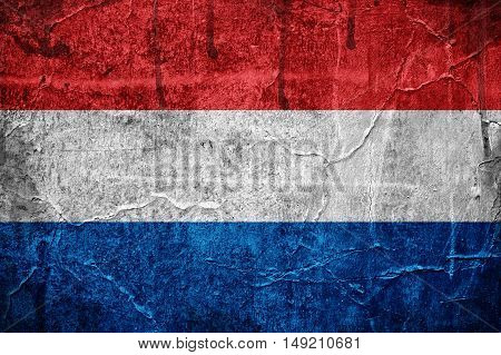 Flag of Holland overlaid with grunge texture