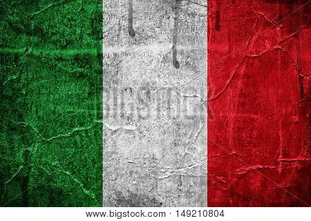 Flag of Italy overlaid with grunge texture