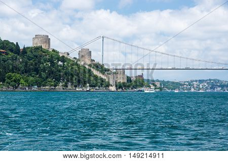 Rumelihisari (also known as Rumelian Castle and Roumeli Hissar Castle) is a fortress located in Istanbul Turkey on a hill at the European side of the Bosphorus