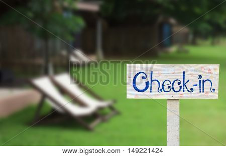 check-in in the resort on holiday travel