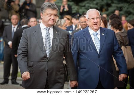 Petro Poroshenko And President Of Israel Reuven Rivlin