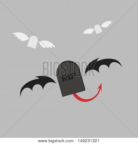 Grave Rip Devil  Icon Of Vector Esp 10