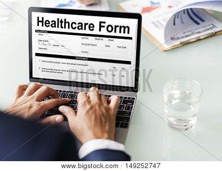 Heathcare Form Insurance Application Concept