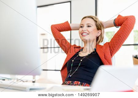 Young woman in office