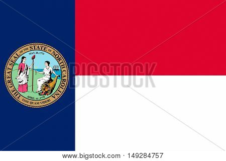 Flag of North Carolina is a state in the southeastern region of the United States