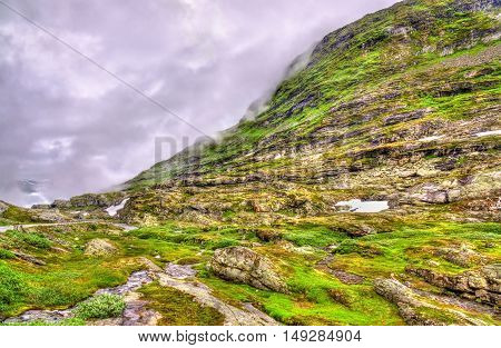 Landscape of the Geiranger valley near Dalsnibba mountain - Norway
