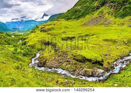 Landscape of the Geiranger valley near Dalsnibba mountain - Norway