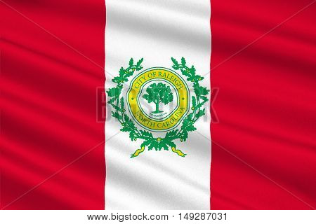 Flag of Raleigh is the capital of the state of North Carolina United States. 3D illustration