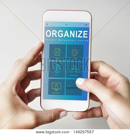 System Content Management SEO Application Graphic Concept