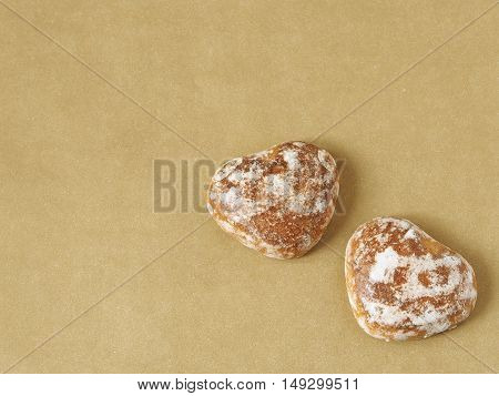 Ginger bread hearts upon 