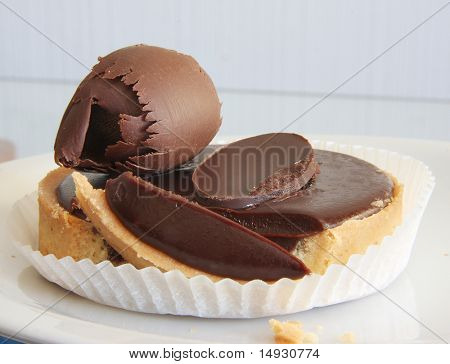 Ganache di cioccolato scuro crostata lussuoso dessert treat