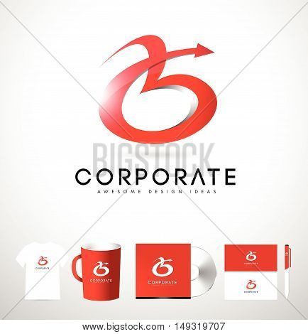 Letter B Logo Designs. Creative abstract vector letter B icons with blue orange and green colors.