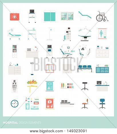 Medical equipment and tools hospital and healthcare design elements